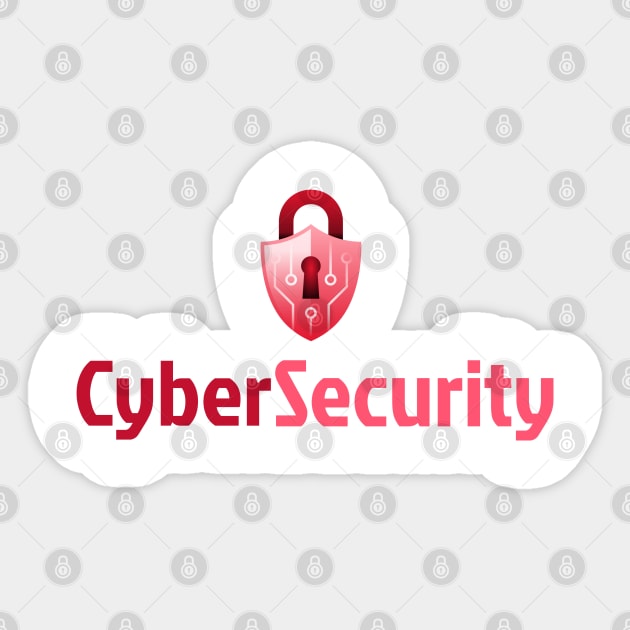 Cyber Security Lock Red Sticker by Cyber Club Tees